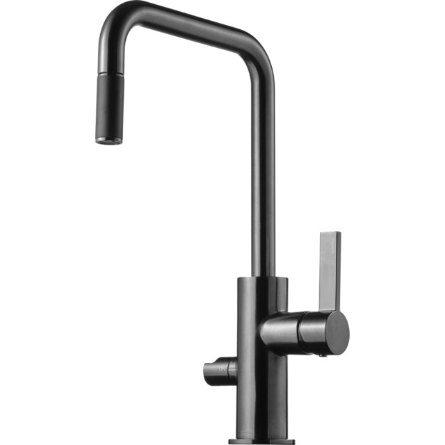 Produktbild föreställande artikeln KÖKSBLANDARE LÖPMUTTER 3/8T ARM887 BRUSHED BLACK CHROME från kategorin Köksblandare